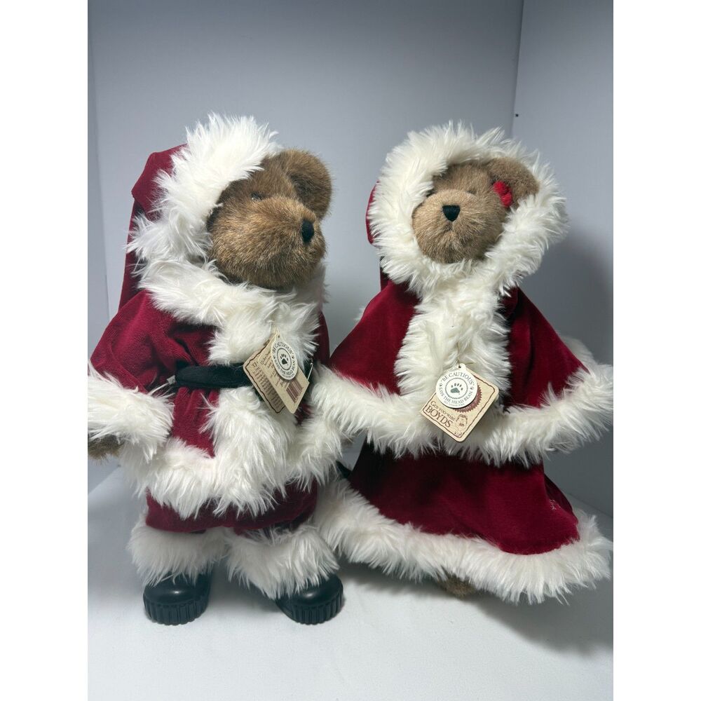 Vintage Boyds Bears Holiday Pair - Claus & Mrs. Kringlebeary (TJ's Best Dressed)